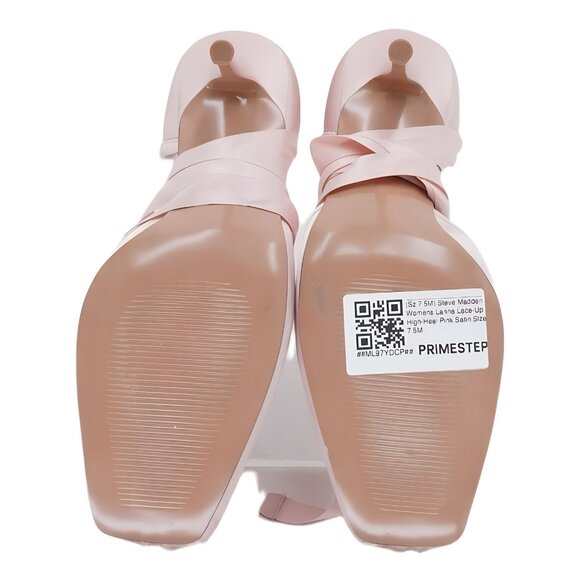 Steve Madden Larina Pink Satin Lace-Up High Heel Pumps 7.5M - Picture 6 of 6